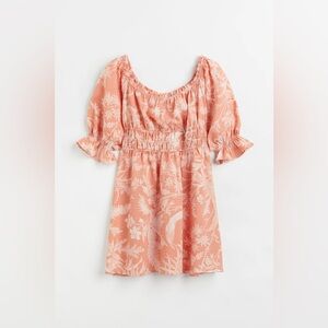 H&M Coral off Shoulders, Ruched Smocked Sundress